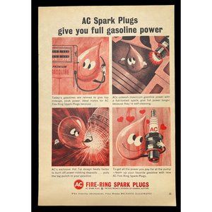AC Spark Plugs Print Ad Vintage 1963 General Motors GM Gasoline Power